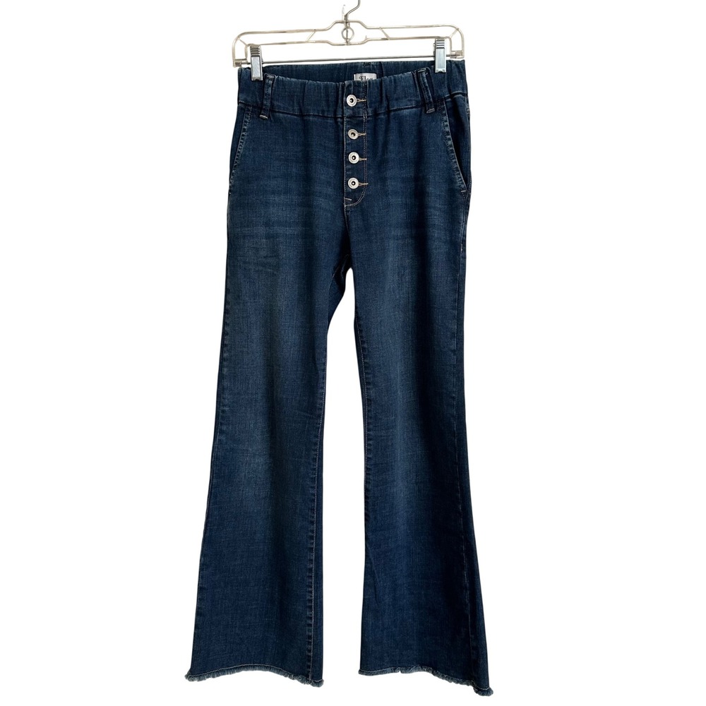 Flog by Tali K. Design Blue Denim Button Fly Flare Leg Jeans - Size 26